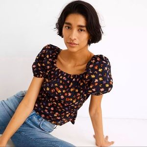 NWT Madewell Smocked Waist Crop Top